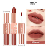 Yeknu Lipstick 12 Colors Lip Gloss 2 in 1 Lip Tint Waterproof Long -lasting Moisture Red Lip Matte Lipstick Make-up for Women