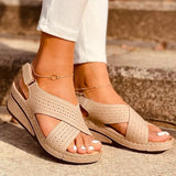 Yeknu Women Sandals Peep Toe Heels Sandals Summer Shoes For Women Comfy Wedges Shoes Platform Sandalias Mujer Luxury Summer Footwear
