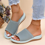 Yeknu Women Sandals New Summer Sandals Shoes Women Heels Sandals Breathable Mesh Slipper Wedges Chaussure Femme Summer Flip Flops