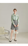Yeknu Spring New Solid Office Lady Casual Women Pants Grey Straight Loose Knee Length Women Pants