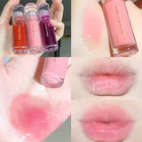 Yeknu Transparent Crystal Jelly Lipgloss Shiny Clear Mirror Moisturizing Lip Balm Glitter Liquid Lipstick Lip Oil Fruit Taste Lip Tint