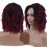 Yeknu 10Inches Braided Wigs  Afro Bob Wig Synthetic DreadLock Wigs For Black Woman Short Curly Ends Cosplay Yun Rong Hair