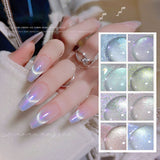 Yeknu Crystal Stone Cat Eye Magnetic Nail Art Gel New Dazzle Shimmer Color Gel Semi Permanent Uv Varnish Nail Polish Top Coat Uv Gel