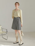 Yeknu Spring New Solid Office Lady Casual Women Pants Grey Straight Loose Knee Length Women Pants