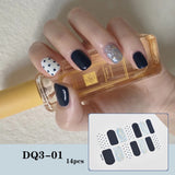 Yeknu 3pcs 22 Tips Nail Sticker Solid Color And Striped Manicure Creative Salon Nail Wraps DIY Nail Stickers Set Sticker For Nails Art