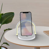 Yeknu - LED Night Light 15W Wireless Fast Charger Smartphone 3 in 1 Fast Charging Stand Phone Stand Desk Lamp for iPhone Samsung Xiaomi Huawei Bedroom Bedside Lighting Ambient Light USB Charging