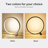 Yeknu - Touch Dimming LED Table Lamp Bedroom Circular Desk Lamp Living Room Black/White USB Powered Dimmable Bedside Lamp Round Night Light For Bedroom Decoration Lighting