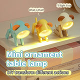 Yeknu - Mini LED desk lamp Lovely deer/dog shaped book lamp Laptop keyboard Reading desk lamp Bedroom night light
