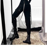Yeknu Black Cargo Pants Women Casual Joggers High Waist Loose Female Hip Hop Trousers Korean Punk Pants Funny Capri Streetwear Femme