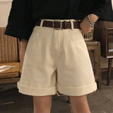 Yeknu Spring And Summer New Women's Casual Loose Denim Shorts Fashion High Waist Wide Leg Shorts Female Bottoms B01409O
