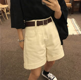 Yeknu Spring And Summer New Women's Casual Loose Denim Shorts Fashion High Waist Wide Leg Shorts Female Bottoms B01409O