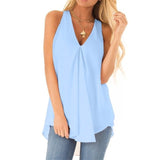 Yeknu Oversize Clothes Sleeveless Women's Chiffon Shirt Summer Loose Sleeveless Solid Color Tops Ladies Blouse Plus Size Casual Shirts