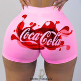 Yeknu Fashion New Summer Women Breathable Biker Shorts Chic Snickers Print Sexy Beach Cute Sports Fitness Booty Skinny Shorts