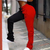 Yeknu Hip Hop Sweatpant Women High Waist Jogger Pants Women Gym Sweat Pants Fashion Streetwear Korean Trousers Black White Color Pants