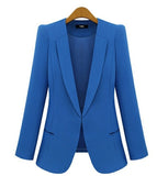 Yeknu New Plus Size Women's Business Suits Spring Autumn All-match women Blazers Jackets Short Slim long-sleeve Blazer Women Suit