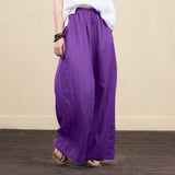 Yeknu Autumn Winter Cotton Linen Fashion Women Wide-leg Pants New Casual Retro Solid Color Loose Long Trouser Elegant Streetwear Pants