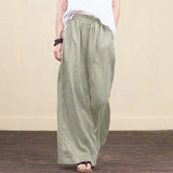 Yeknu Autumn Winter Cotton Linen Fashion Women Wide-leg Pants New Casual Retro Solid Color Loose Long Trouser Elegant Streetwear Pants