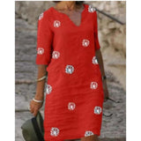 Yeknu Spring Women Loose Vintage Ruffles Befree Dress Large Big Printed Line Summer Boho Casual Party Elegant Dresses Plus Sizes