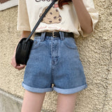 Yeknu Spring And Summer New Women's Casual Loose Denim Shorts Fashion High Waist Wide Leg Shorts Female Bottoms B01409O
