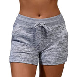 Yeknu Summer Women Casual Running Sports Shorts Waistband Elastic Waist Shorts Fashion Hot Female Girls Cotton Solid Loose Shorts
