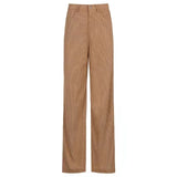 Yeknu Europe and The United States New Retro Super Light Core Velvet Slacks, Brown Wide Leg Pants, Street Style Comfortable Jeans