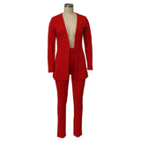 Yeknu Two Piece Women Business Blazer Set Office Lady Solid Colors Formal Suits with Buttons New Pink Yellow Commute Blazer Pants Set