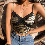 Yeknu Y2K Crop Tops Women Summer Corset Tank Top For GIrls Sexy E-girl Style Spaghetti Strap with Lace Clothes Basic Stretch Cami