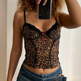 Yeknu Y2K Crop Tops Women Summer Corset Tank Top For GIrls Sexy E-girl Style Spaghetti Strap with Lace Clothes Basic Stretch Cami