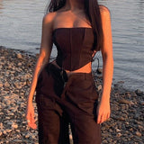 Yeknu Y2K Crop Tops Women Summer Corset Tank Top For GIrls Sexy E-girl Style Spaghetti Strap with Lace Clothes Basic Stretch Cami