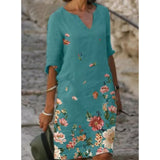 Yeknu Spring Women Loose Vintage Ruffles Befree Dress Large Big Printed Line Summer Boho Casual Party Elegant Dresses Plus Sizes