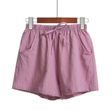 Yeknu  Summer New High Waist Cotton Linen Shorts Fashion Girl Linen Three-point Shorts Large Size Thin Ladies Wide Leg Shorts