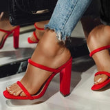 Yeknu Women Sandals Pumps Summer Fashion Open Toe High Heels Shoes Females Narrow Band Thick Heels 8/10cm Party Ladies Shoes