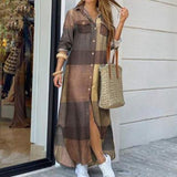 Yeknu Women Shirt Dress Long Sleeve Summer Printed Long Dresses Laides Turn-down Collar Loose Sundress Party White Dress