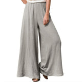 Yeknu Autumn Winter Cotton Linen Fashion Women Wide-leg Pants New Casual Retro Solid Color Loose Long Trouser Elegant Streetwear Pants