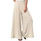 Yeknu Autumn Winter Cotton Linen Fashion Women Wide-leg Pants New Casual Retro Solid Color Loose Long Trouser Elegant Streetwear Pants