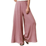 Yeknu Autumn Winter Cotton Linen Fashion Women Wide-leg Pants New Casual Retro Solid Color Loose Long Trouser Elegant Streetwear Pants