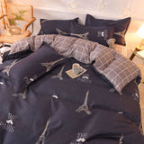 Yeknu Orange Bedding Set Girls Boys Bed Linen Sheet Plaid Duvet Cover 240x220 Single Double Queen King Quilt Covers Sets Bedclothes