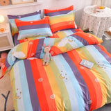 Yeknu Orange Bedding Set Girls Boys Bed Linen Sheet Plaid Duvet Cover 240x220 Single Double Queen King Quilt Covers Sets Bedclothes