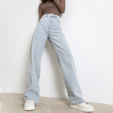 Yeknu Woman Jeans  New Fashion Straight Pants High Waist Casual Mom Baggy Jean Female Full Length Loose Denim Boyfriend Trouser